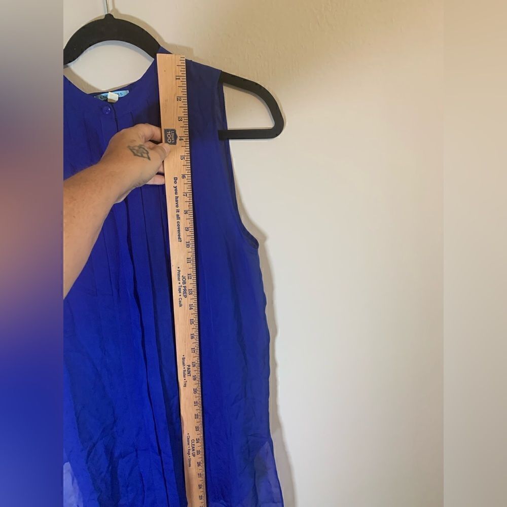 Anthropologie Leifnotes Blue High/lo tank tunic size 6 - Picture 7 of 8